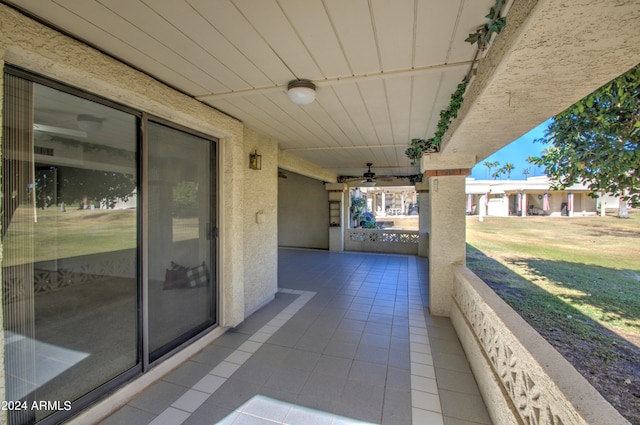 view of patio featuring a porch