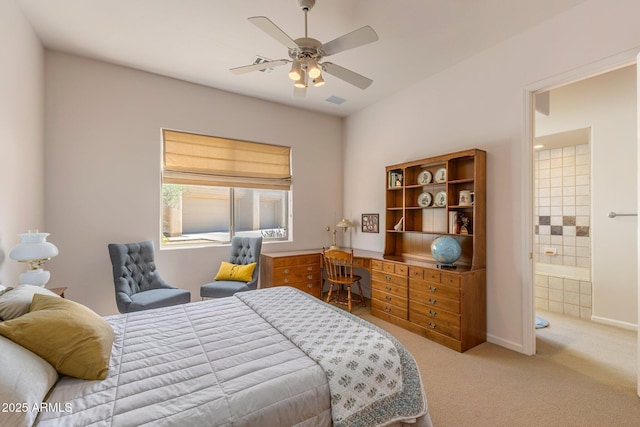 23760 N 80th Way, Scottsdale, AZ 85255 - bedroom with carpet, a ceiling fan, and ensuite bathroom