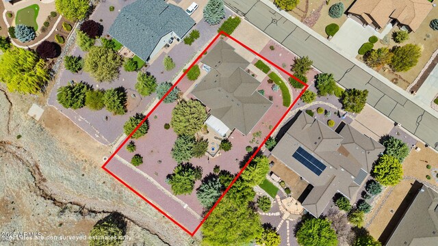 bird's eye view with a residential view