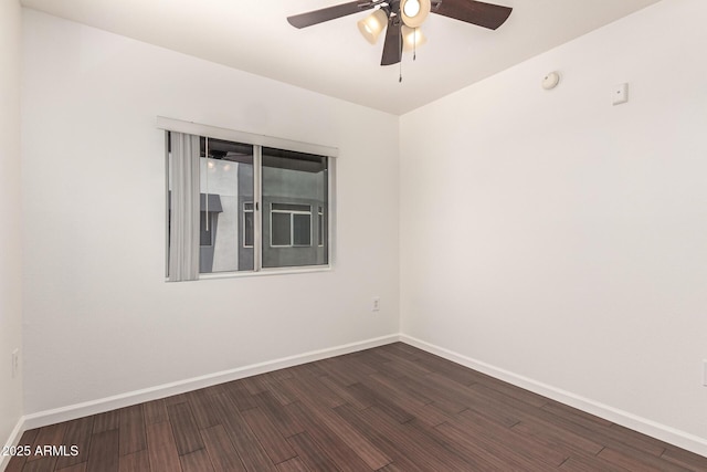 3633 N 3rd Ave Unit 2031, Phoenix, AZ 85013 - spare room with a ceiling fan, dark wood-style floors, and a smoke detector
