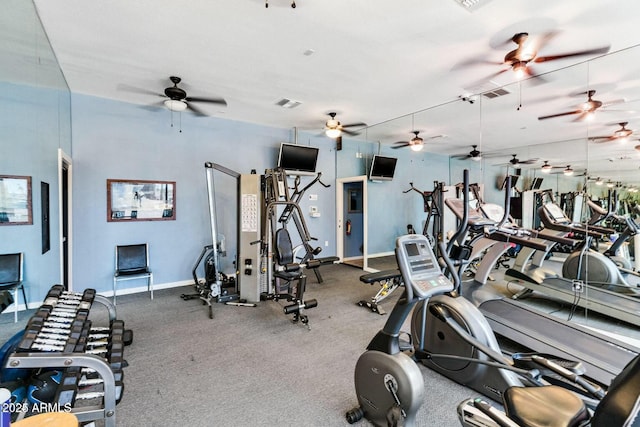 3633 N 3rd Ave Unit 2031, Phoenix, AZ 85013 - exercise room with ceiling fan and baseboards