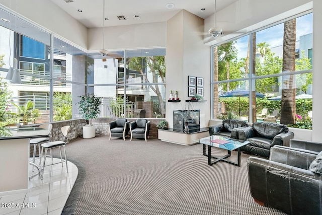 3633 N 3rd Ave Unit 2031, Phoenix, AZ 85013 - carpeted living room featuring tile patterned floors