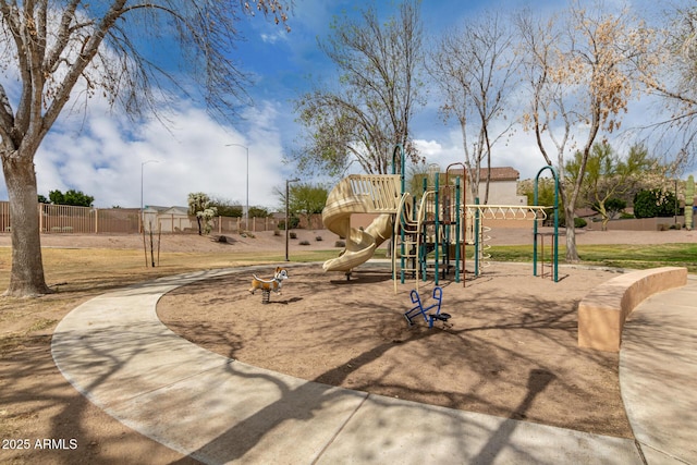 community play area with fence