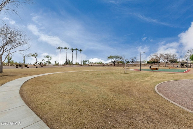 view of community featuring a yard