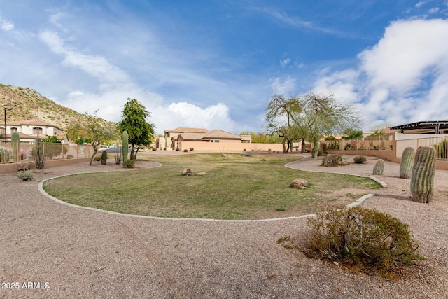 view of yard with fence