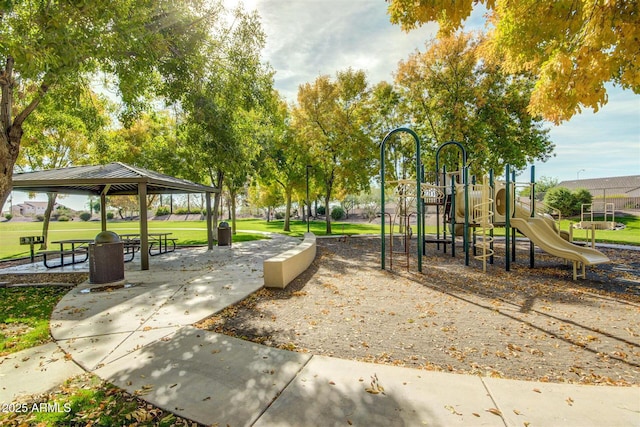 communal playground with a gazebo