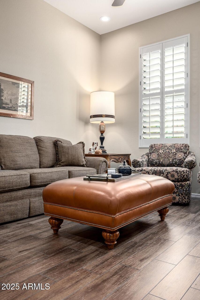 1822 N Waverly, Mesa, AZ 85207 - living room featuring wood finished floors, plenty of natural light, and recessed lighting