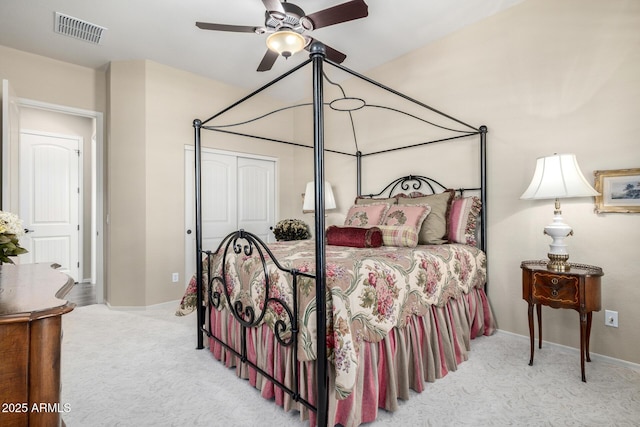 1822 N Waverly, Mesa, AZ 85207 - carpeted bedroom with ceiling fan and baseboards
