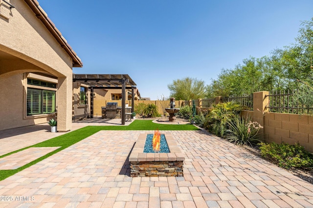 1822 N Waverly, Mesa, AZ 85207 - fenced backyard with a pergola and a patio area