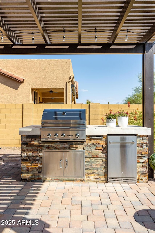 1822 N Waverly, Mesa, AZ 85207 - fenced backyard with area for grilling, a pergola, and a patio area