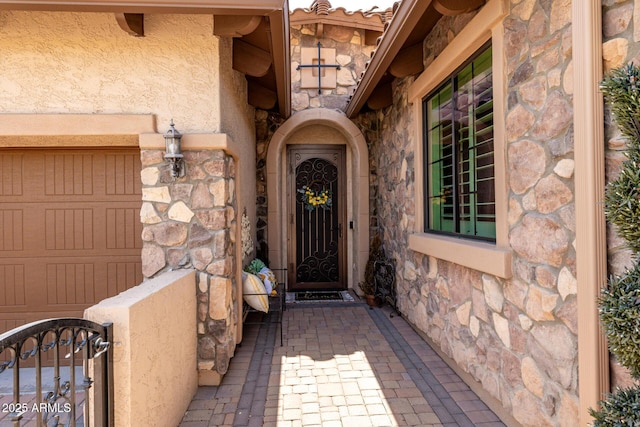 1822 N Waverly, Mesa, AZ 85207 - view of exterior entry with stone siding, stucco siding, and a gate