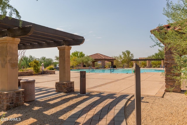 1822 N Waverly, Mesa, AZ 85207 - community pool featuring a pergola, a gazebo, and a patio