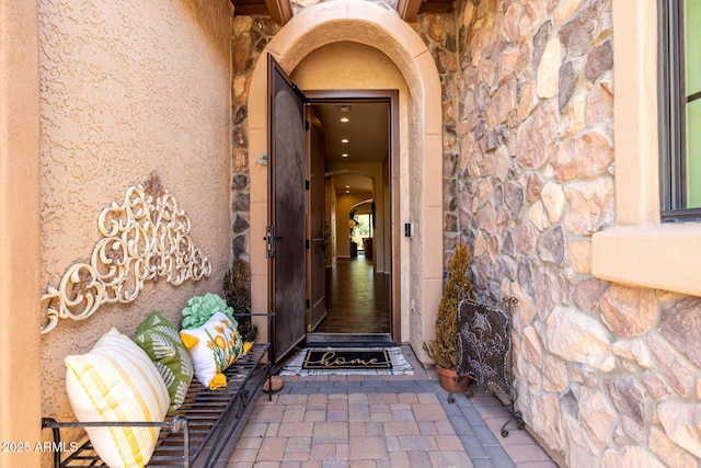 1822 N Waverly, Mesa, AZ 85207 - property entrance featuring stone siding and stucco siding