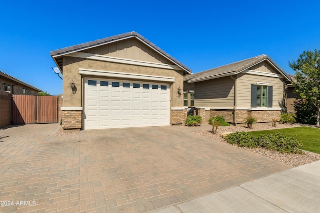 view of front of home with a garage