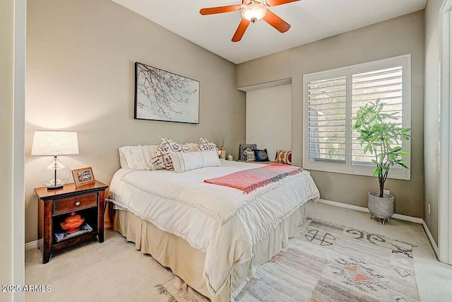 27892 N 108th Way, Scottsdale, AZ 85262 - bedroom featuring light carpet, baseboards, and ceiling fan