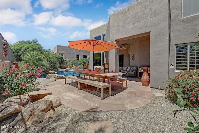 27892 N 108th Way, Scottsdale, AZ 85262 - view of patio / terrace featuring an outdoor hangout area and an outdoor pool