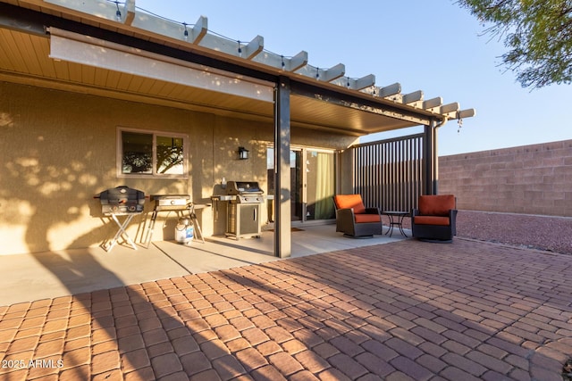 view of patio / terrace featuring grilling area