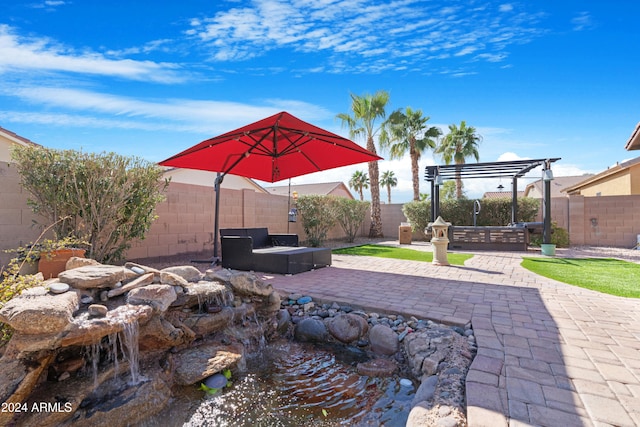 view of patio with a pergola