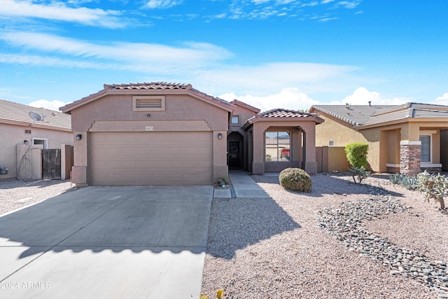 view of front of house with a garage