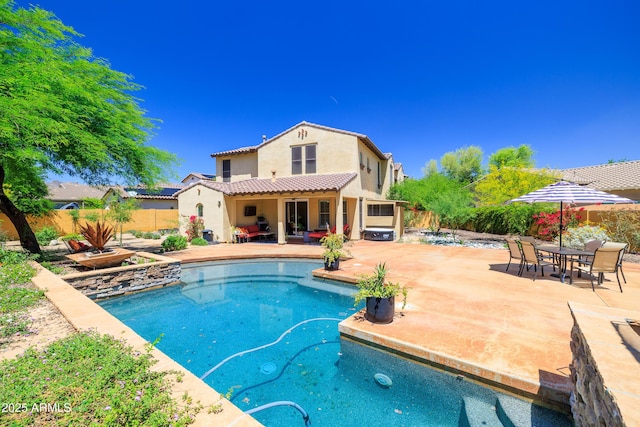 20639 W Grandview Dr, Buckeye, AZ 85396 - view of swimming pool with a patio area, a fenced backyard, and outdoor dining space