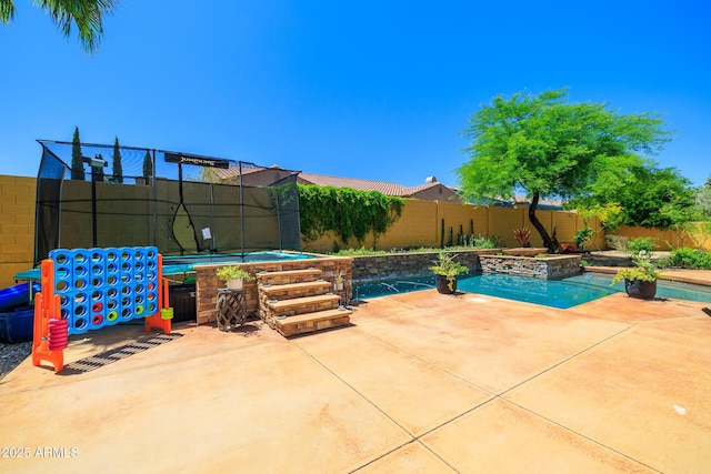 20639 W Grandview Dr, Buckeye, AZ 85396 - view of swimming pool with a fenced backyard, a patio area, and a pool with connected hot tub