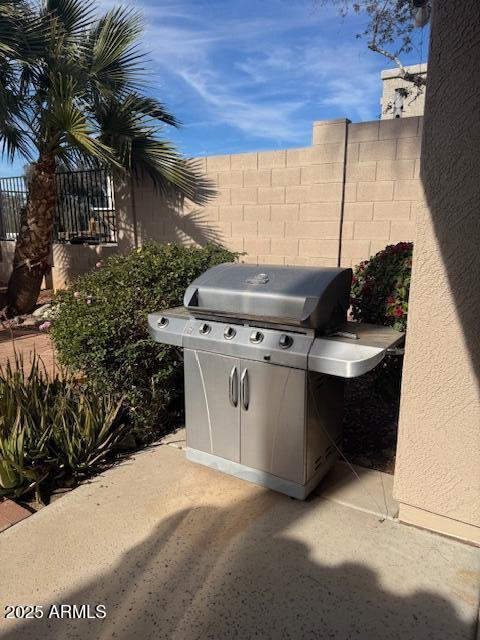 view of patio featuring area for grilling