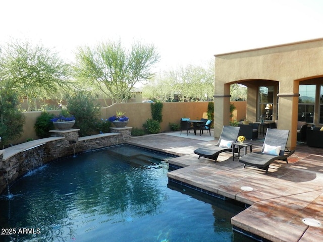 9249 E Desert Arroyos St, Scottsdale, AZ 85255 - view of swimming pool with a patio and a fenced backyard