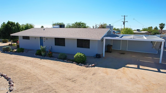 view of single story home