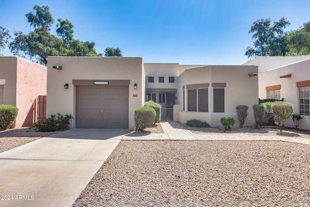 adobe home with a garage