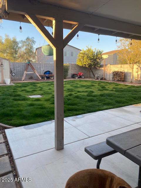 view of patio / terrace featuring a fenced backyard