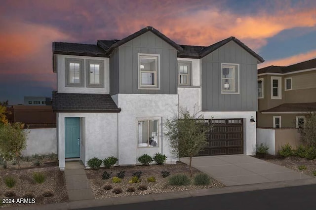 view of front facade with a garage