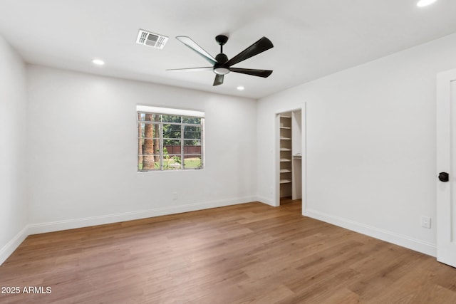 20 W Pasadena Ave, Phoenix, AZ 85013 - unfurnished room with recessed lighting, light wood-style floors, a ceiling fan, and baseboards