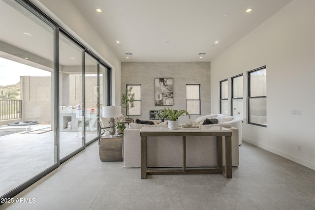 12326 E Black Rock Rd, Scottsdale, AZ 85255 - living area featuring recessed lighting, baseboards, and a healthy amount of sunlight
