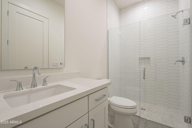 12326 E Black Rock Rd, Scottsdale, AZ 85255 - full bath with a shower stall, vanity, and toilet