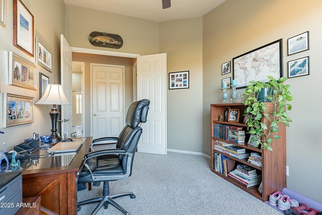 16336 E Ridgeline Dr, Fountain Hills, AZ 85268 - office space with carpet, baseboards, and ceiling fan