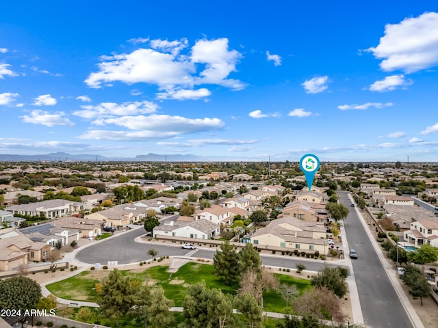 bird's eye view featuring a mountain view