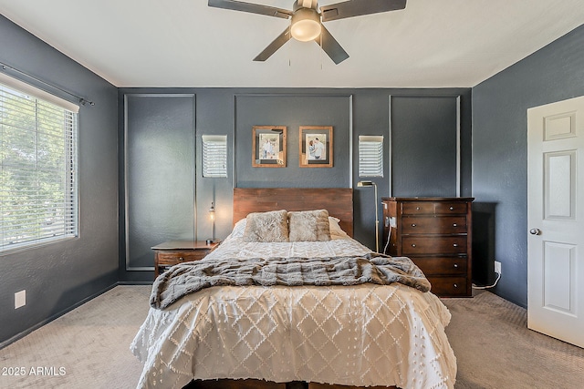 1482 S Banning St, Gilbert, AZ 85296 - carpeted bedroom with ceiling fan and a textured wall