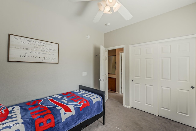 1482 S Banning St, Gilbert, AZ 85296 - bedroom featuring carpet, a ceiling fan, and a closet
