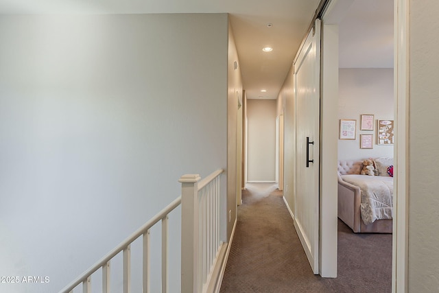 1482 S Banning St, Gilbert, AZ 85296 - hallway with carpet floors, an upstairs landing, and recessed lighting