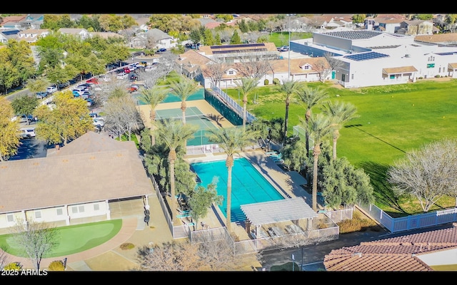 1482 S Banning St, Gilbert, AZ 85296 - aerial perspective of suburban area featuring a pool area