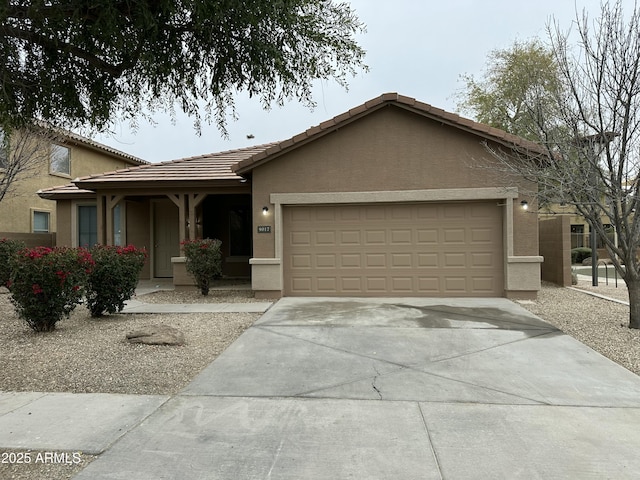 ranch-style home with a garage