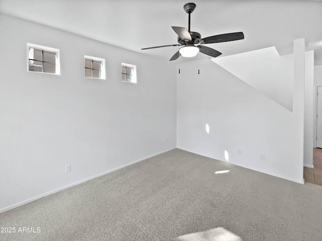 interior space featuring ceiling fan