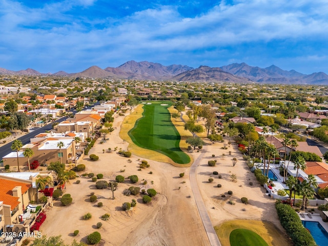 drone / aerial view with a mountain view