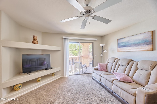 16631 E El Lago Blvd Unit 208, Fountain Hills, AZ 85268 - living area with carpet floors, ceiling fan, and baseboards