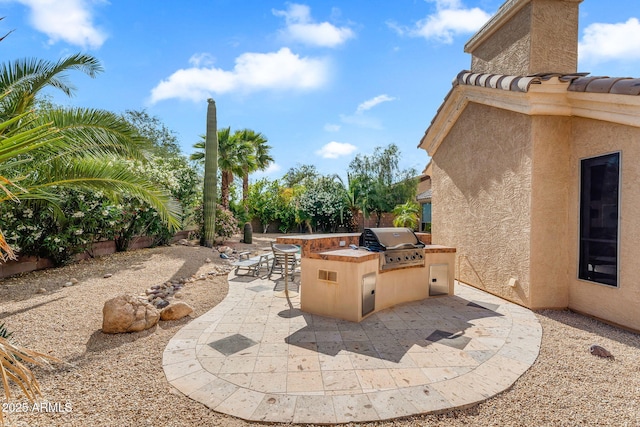 view of patio featuring area for grilling