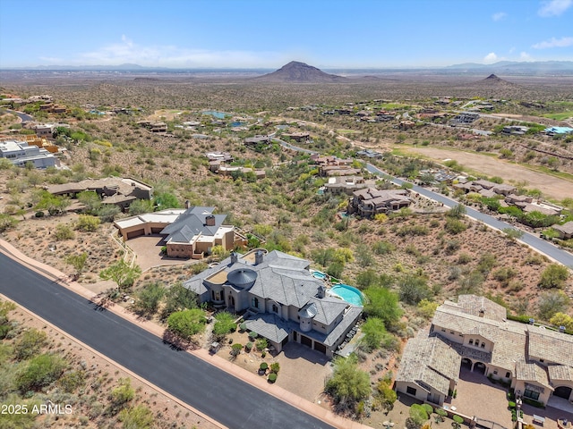 bird's eye view with a mountain view and a residential view
