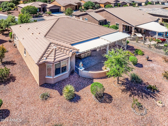 aerial view with a residential view