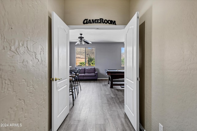 hallway featuring hardwood / wood-style flooring