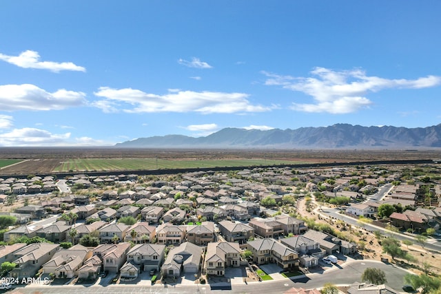 drone / aerial view with a mountain view