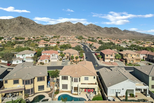 aerial view featuring a mountain view